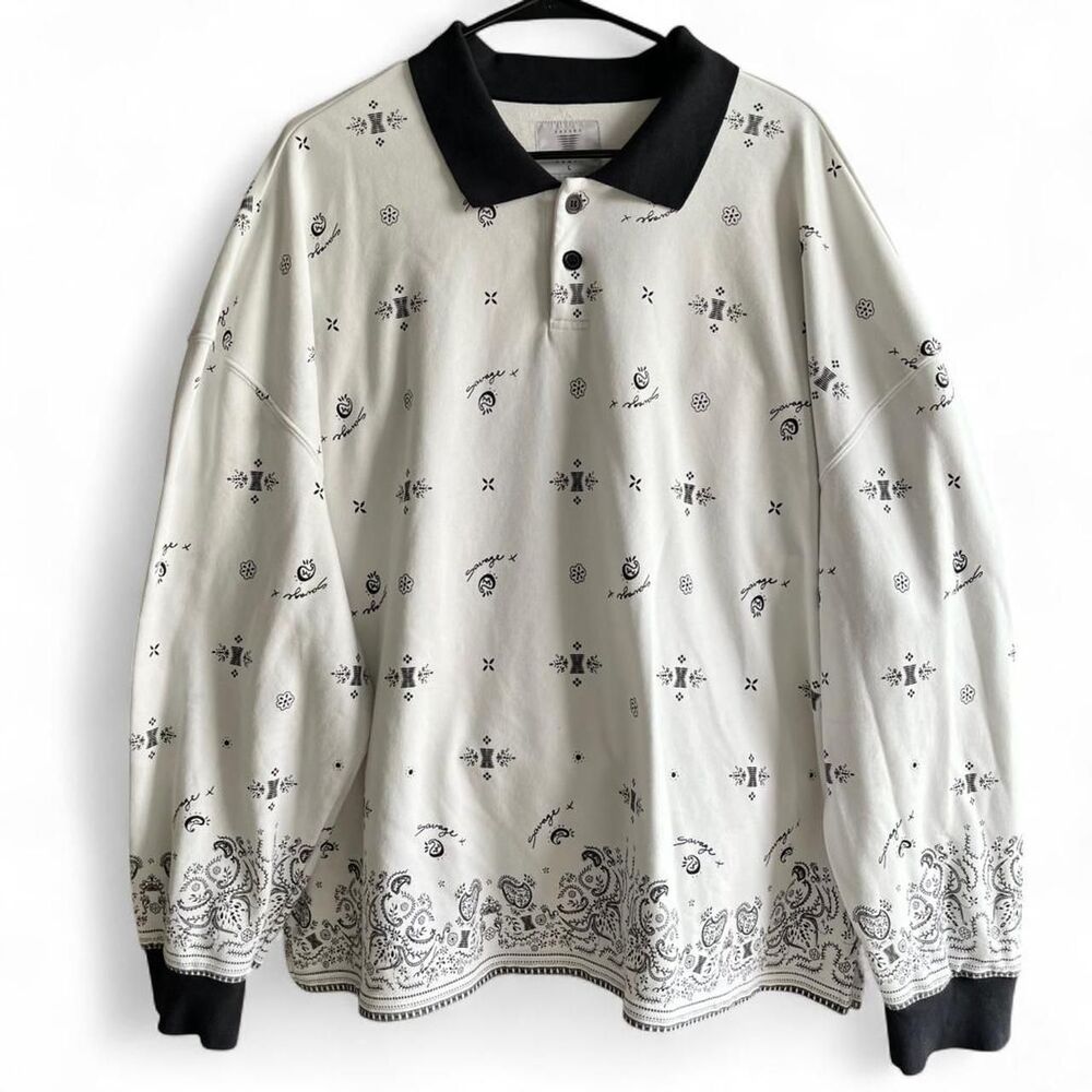 Savage-x-fenty Men's White and Grey Sweatshirt